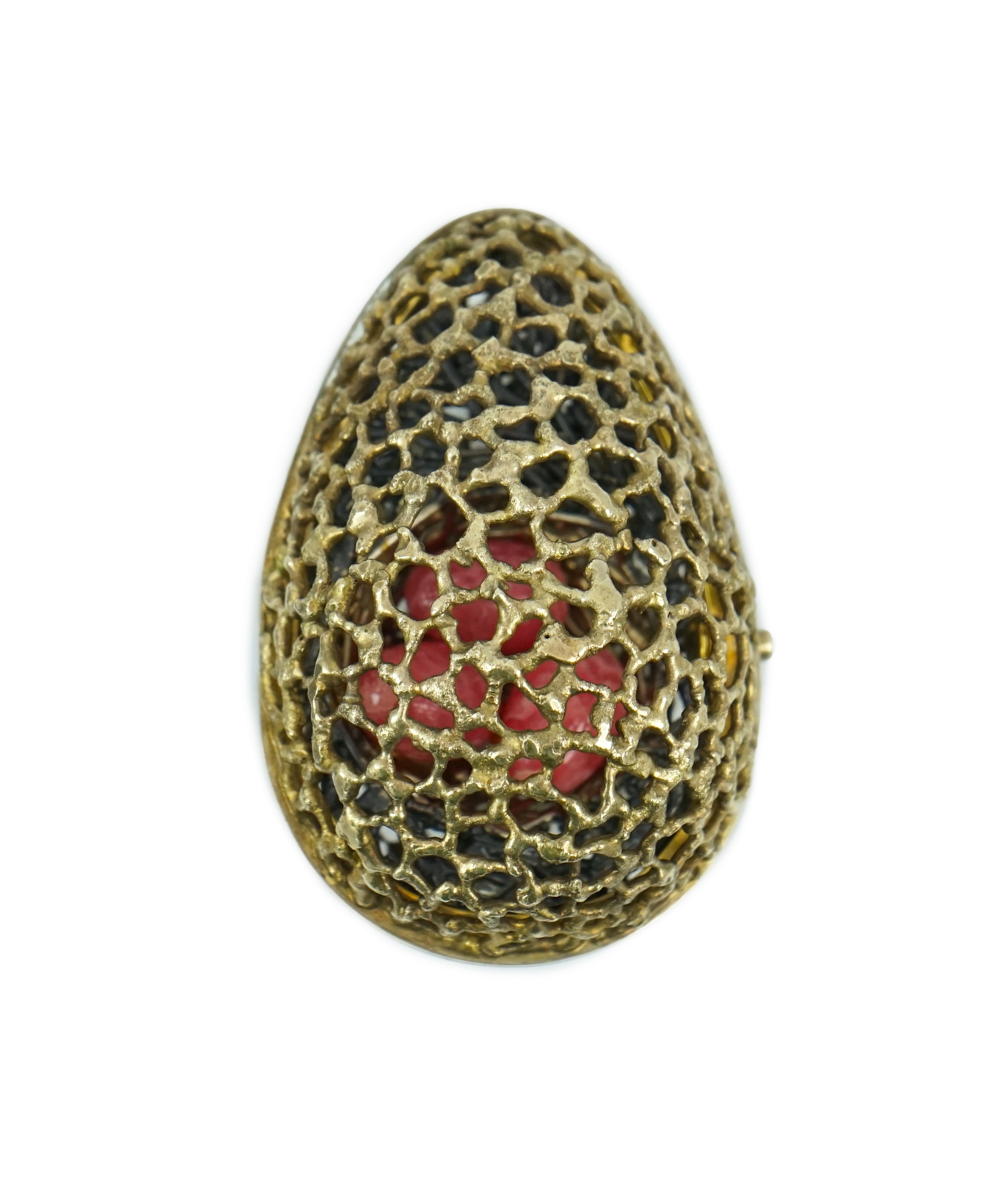 An Elizabeth II pierced silver gilt surprise egg by Stuart Devlin